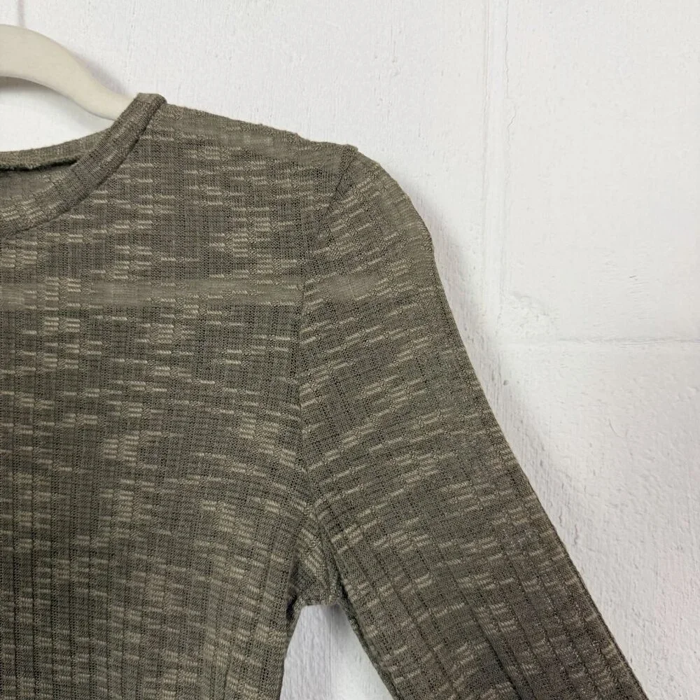 Intimately Free Tee Tan Base Layer Ribbed Soft Sheer‎ Leisure Lounge Sexy XS